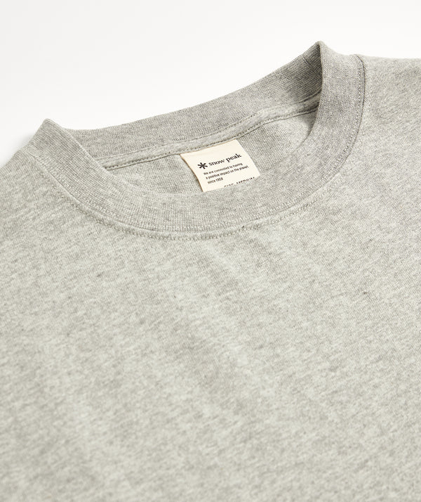 SNOWPEAK: Recycled Cotton Heavy T shirt "Marl Grey"