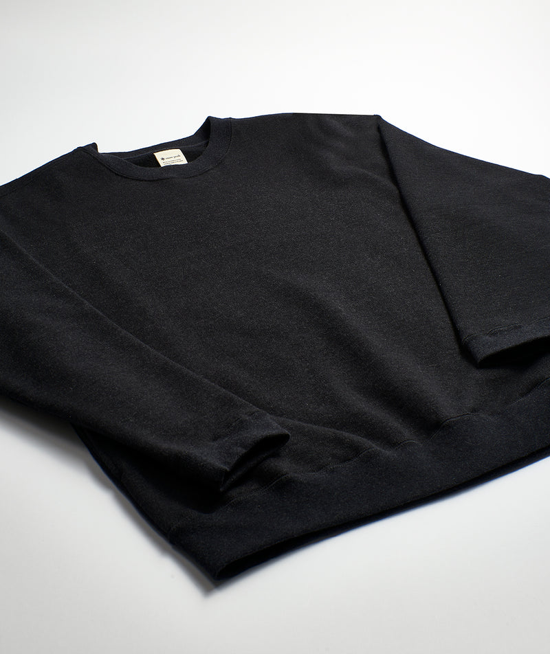 SNOW PEAK: Recycled Cotton Sweat Crewneck "Black"