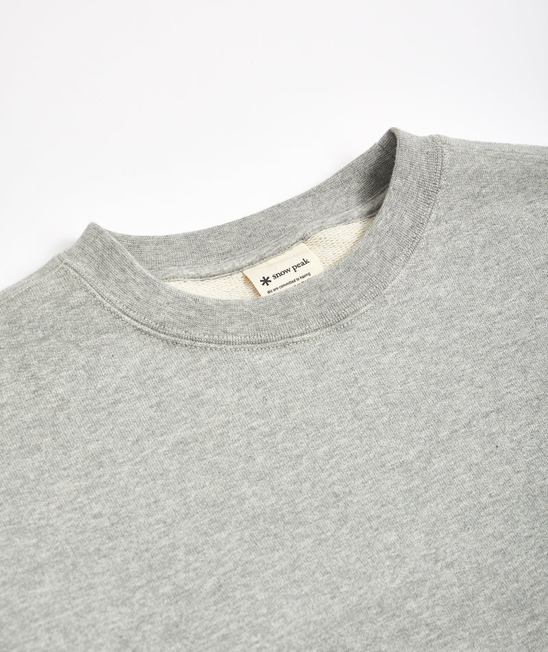 SNOW PEAK: Recycled Cotton Sweat Crewneck "Marl Grey"