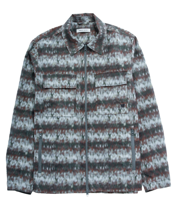 Wood Wood - Spike Distorted Stripe Shirt - Dark Green