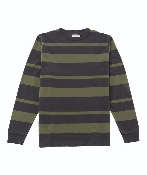 POP - Striped Logo L/S T-Shirt - Olivine