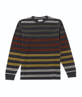 POP - Striped Logo L/S T-Shirt - Charcoal