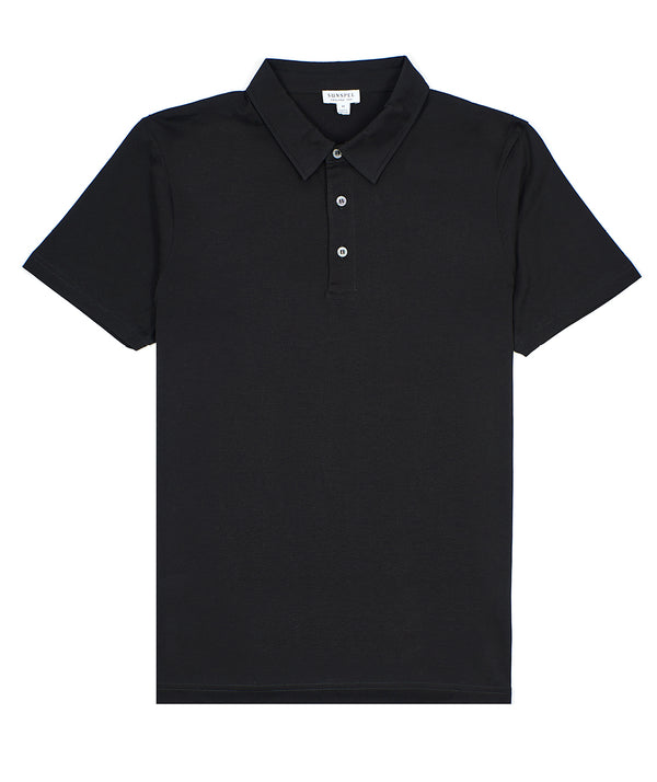 Sunspel: S/S Polo Shirt "Black"