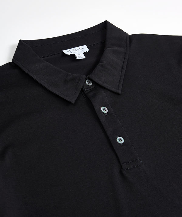 Sunspel: S/S Polo Shirt "Black"