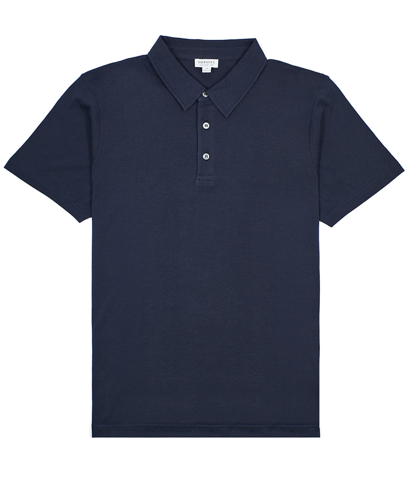 Sunspel: S/S Polo Shirt "Navy"