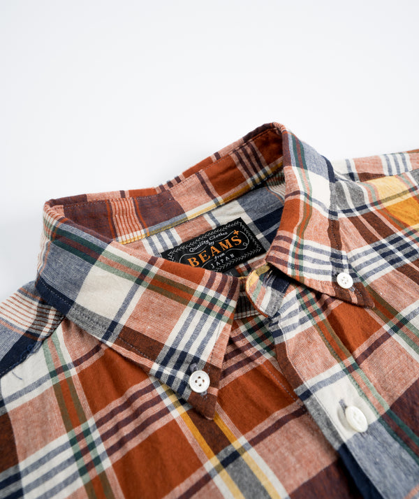 Beams Plus B.D. Indian Madras Check - Brown