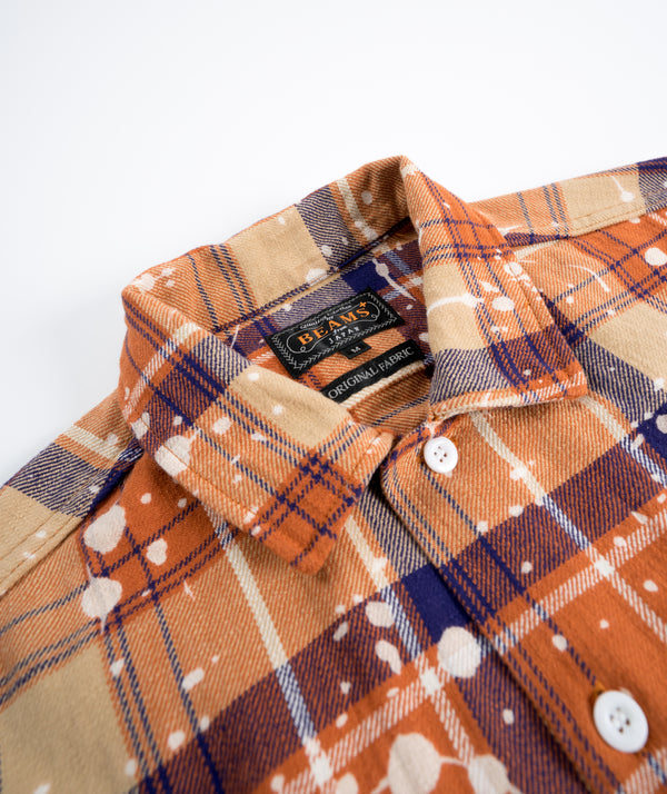 Beams Plus Work Discharge Print Classic Fit  - Orange