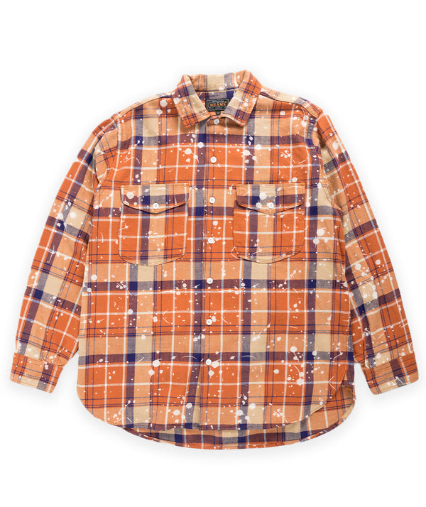 Beams Plus Work Discharge Print Classic Fit  - Orange