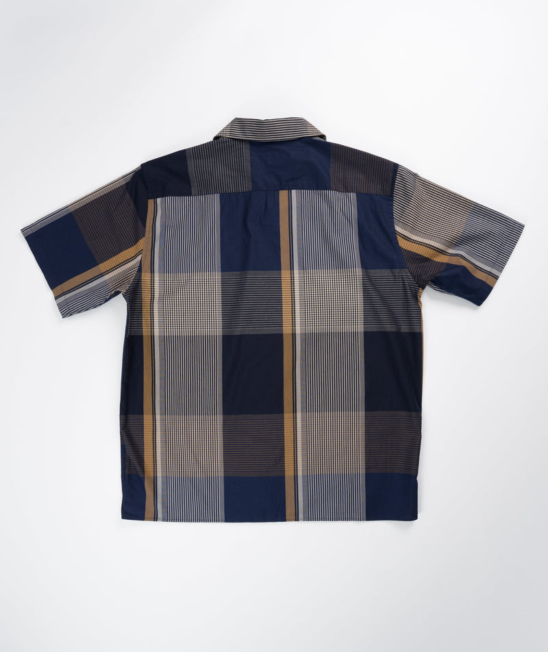 Norse Projects Carsten Light Check SS Shirt - Dark Navy