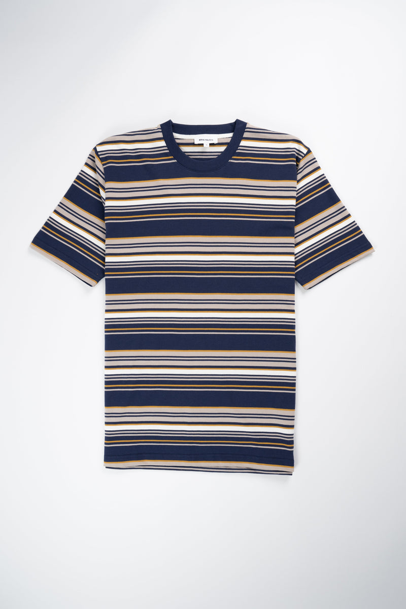 Norse Projects Johannes Weekend Stripe T-Shirt - Dark Navy