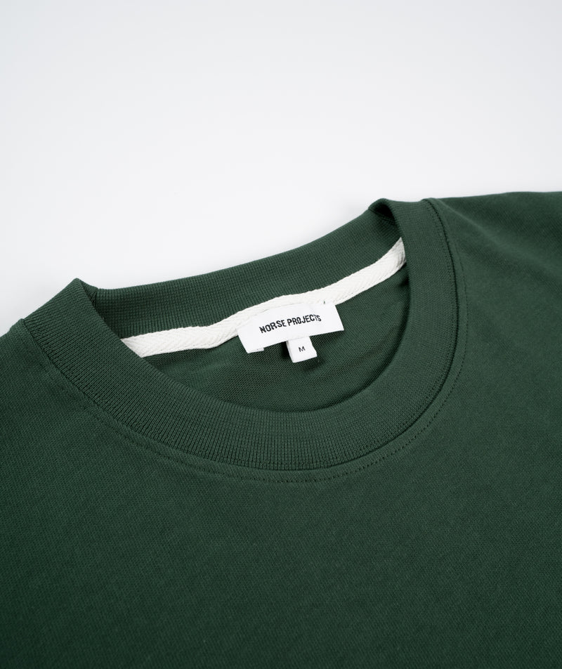 Norse Projects Johannes Chain Stitch Logo T-Shirt - Dartmouth Green