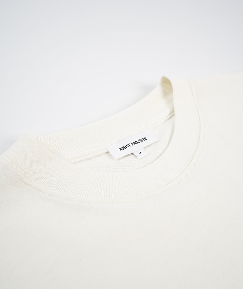 Norse Projects Johannes Chain Stitch Logo T-Shirt - Ecru