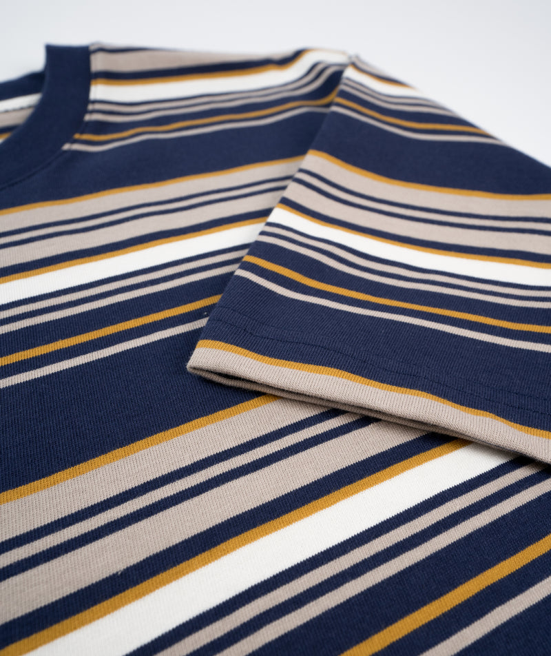 Norse Projects Johannes Weekend Stripe T-Shirt - Dark Navy