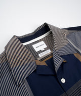 Norse Projects Carsten Light Check SS Shirt - Dark Navy