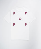 POP Trading Company Logo T-Shirt - White/Raspberry