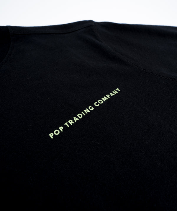 POP Trading Company Logo T-Shirt - Black/Jade Lime