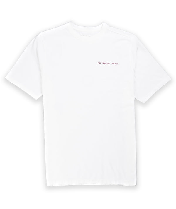 POP Trading Company Logo T-Shirt - White/Raspberry