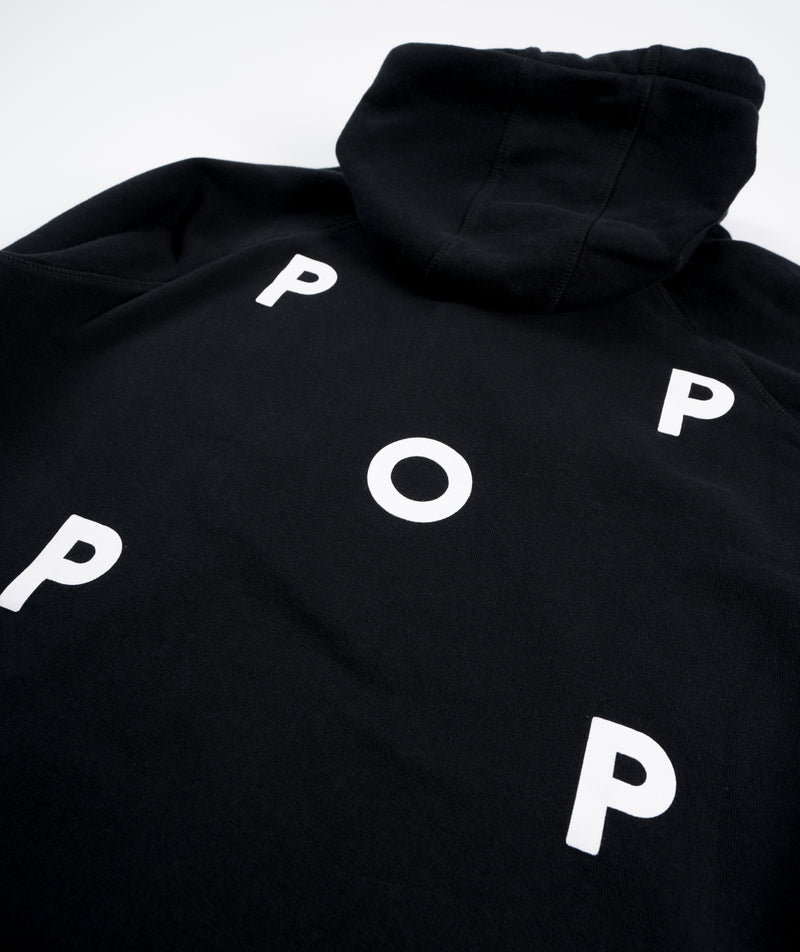 POP Trading Company Logo Hooded Sweat - Black/White