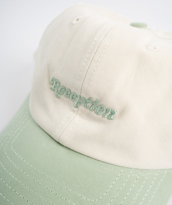 Reception 6 Panel Cap - White Bone/ Smoke Green